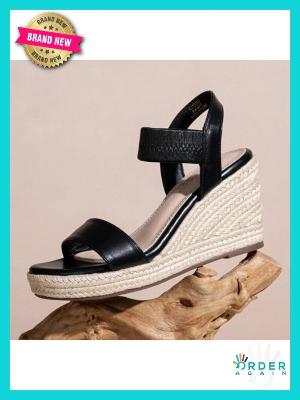 Espadrille Wedge Sandals Platform 3.5 Inch Heel Arch Support Non Slip Ankle - Picture 5 of 6